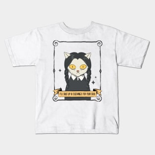 Ill Shut Up In Exchange For Your Soul Wednesday Addams Inspired Kids T-Shirt